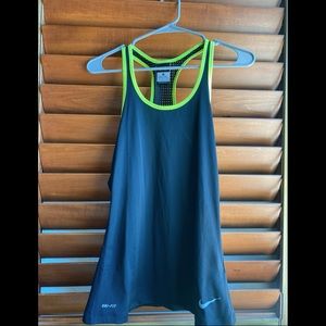 Nike Dri-Fit Women’s Training, COLOR: black w/yellow outlining, SIZE: S